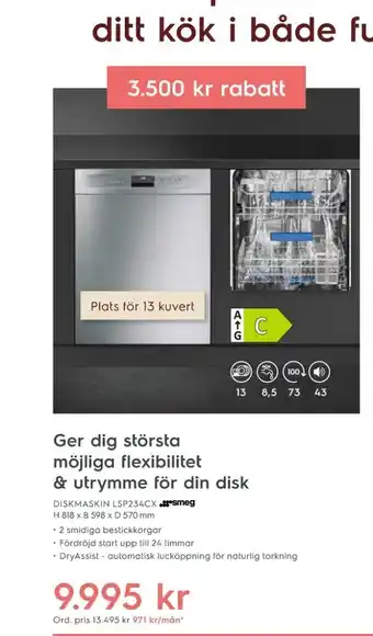 Smeg diskmaskin