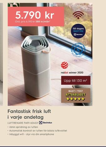 Electrolux Home Electrolux luftrenare erbjuda