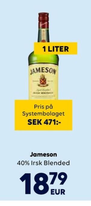 Border Shop Jameson whisky erbjuda