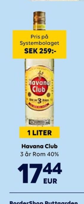 Border Shop Havana club rom erbjuda