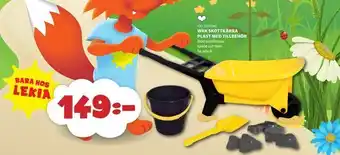 Lekia Wrk skottkärra plast med tillbehör erbjuda