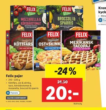 Lidl Felix pajer erbjuda
