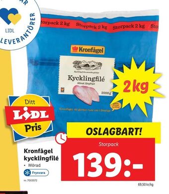 Lidl Kronfågel kycklingfilé erbjuda