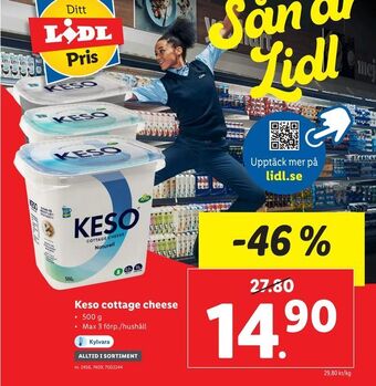 Lidl Keso cottage cheese erbjuda