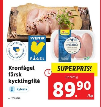 Lidl Kronfågel färsk kycklingfilé erbjuda