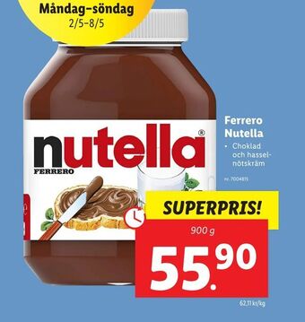 Lidl Ferrero Nutella erbjuda