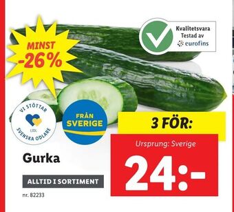 Lidl Gurka erbjuda
