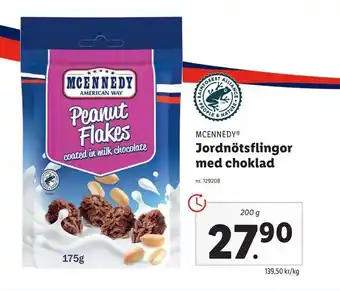 Lidl Jordnötsflingor med choklad erbjuda