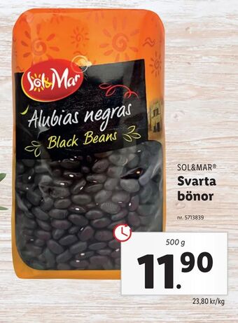 Lidl Svarta bönor erbjuda