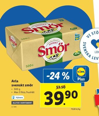 Lidl Arla svenskt smör erbjuda