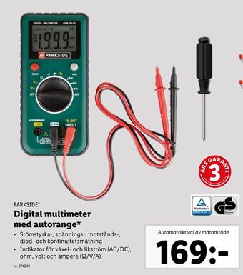 Lidl Digital multimeter med autorange erbjuda