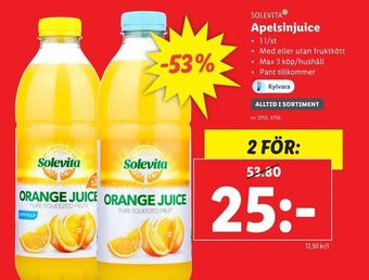 Lidl Apelsinjuice erbjuda
