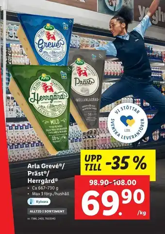 Lidl Arla Grevé®/ Präst®/ Herrgård® erbjuda