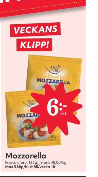 Hemköp Fresca d oro mozzarella erbjuda