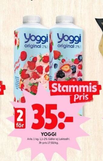 ICA Kvantum Yoggi yoghurt erbjuda