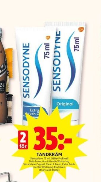 ICA Kvantum Sensodyne tandkräm erbjuda