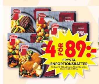 ICA Maxi Findus färdigrätter erbjuda