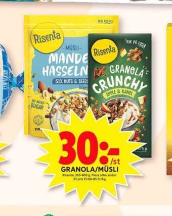 ICA Maxi Risenta müsli erbjuda