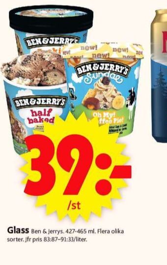 ICA Supermarket Ben & jerrys glass erbjuda