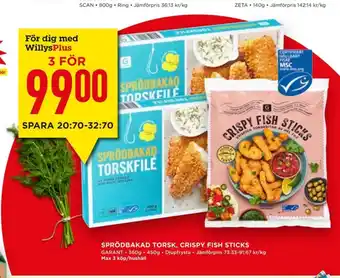 Willys Hemma Garant torskfilé panerad erbjuda