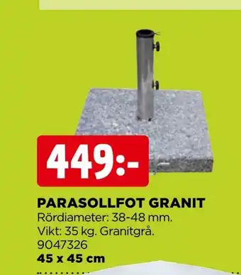 Parasollfot granit