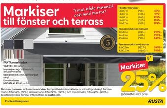 Rusta Markiser erbjuda