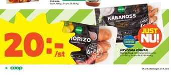 Coop Kryddiga korvar erbjuda