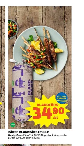 Coop Extra Färsk blandfärs i rulle erbjuda