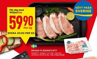Willys Skivad fläskkotlett erbjuda
