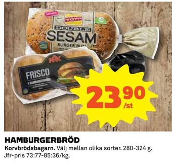 Coop Hamburgerbröd erbjuda
