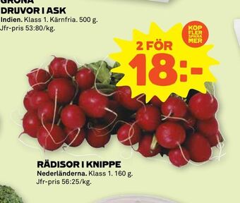 Stora Coop Rädisor i knippe erbjuda