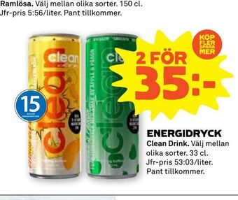 Stora Coop Energidryck erbjuda
