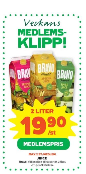 Coop Forum Bravo juice erbjuda