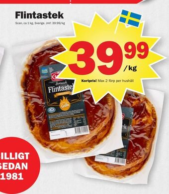 Pekås Flintastek erbjuda