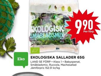 Willys Ekologiska sallader 65g erbjuda