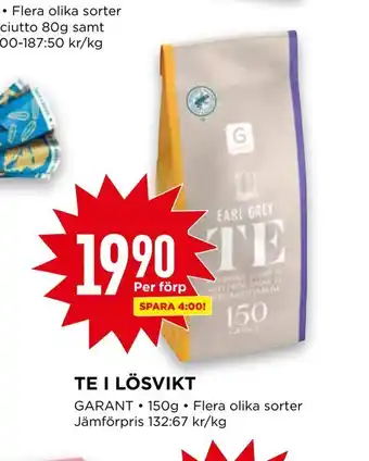 Te i lösvikt