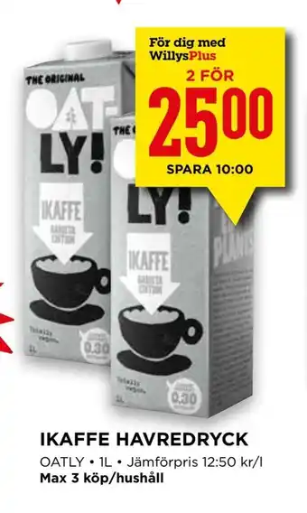 Willys Ikaffe havredryck erbjuda