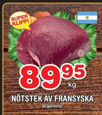 Nya Pulsen Nötstek av fransyska erbjuda