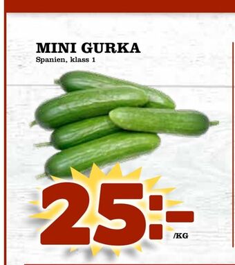 Supergrossen Mini gurka erbjuda