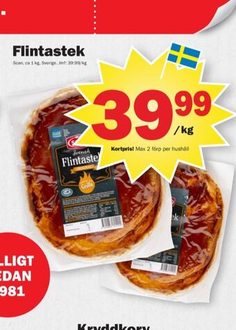 Pekås Scan flintastek erbjuda