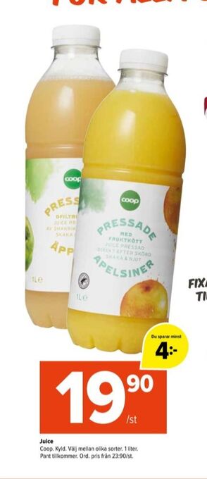 Coop Extra Coop juice erbjuda