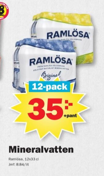 Pekås Ramlösa mineralvatten erbjuda
