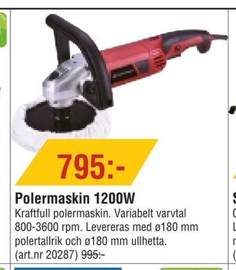 Erlandsons Brygga Polermaskin 1200W erbjuda