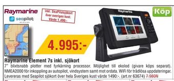 Erlandsons Brygga Raymarine Element 7s inkl. sjökort erbjuda