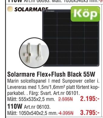 Solarmare Flex+Flush Black 55W