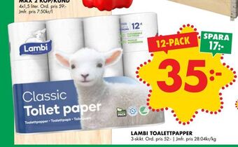 ÖoB Lambi toalettpapper erbjuda