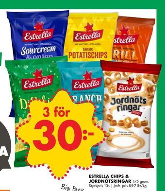 ÖoB Estrella chips & jordnötsringar erbjuda