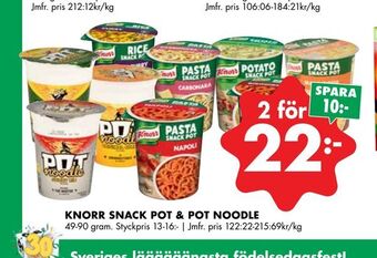 ÖoB Knorr snack pot & pot noodle erbjuda