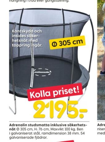 Rusta Adrenalin studsmatta/trampolin erbjuda