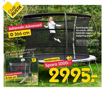 Rusta Adrenalin studsmatta/trampolin erbjuda